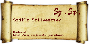 Száz Szilveszter névjegykártya