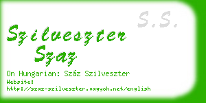 szilveszter szaz business card