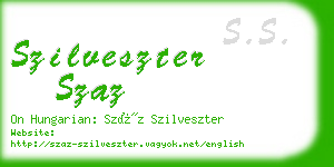 szilveszter szaz business card